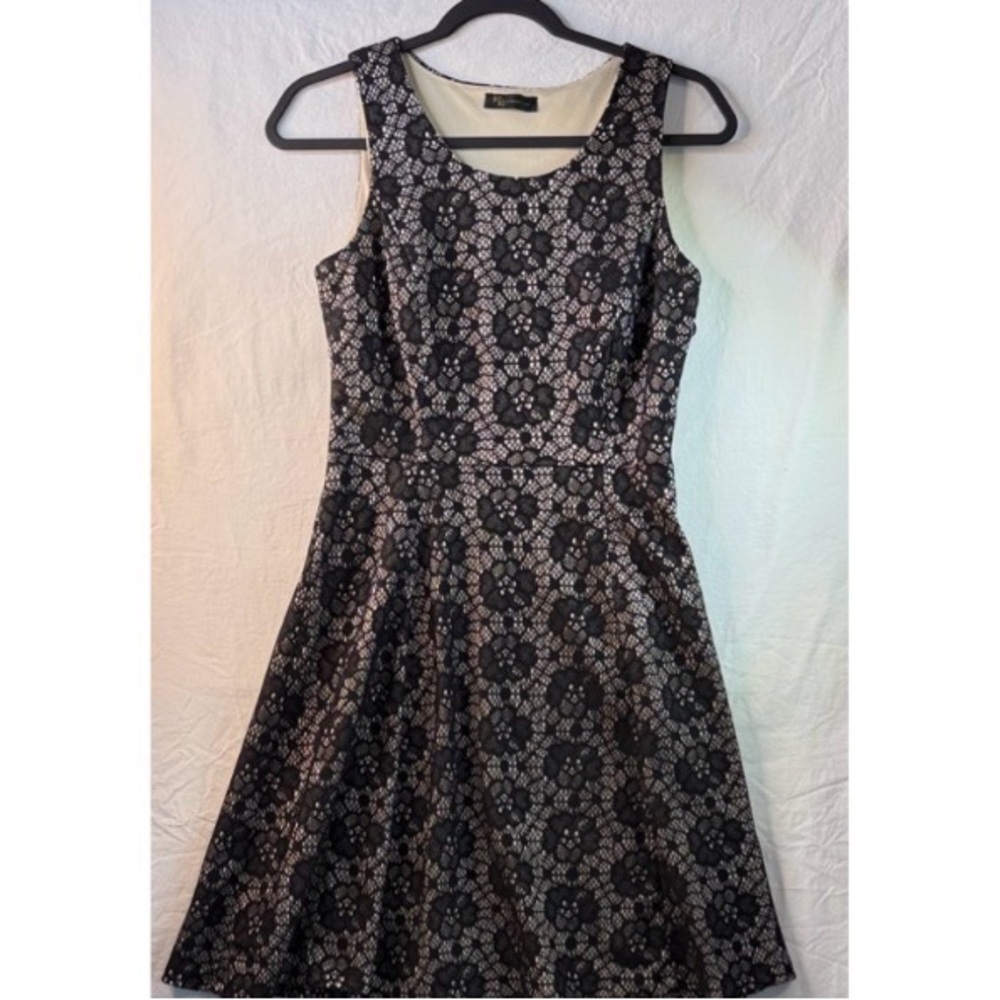 Signature Black Lace Floral Mini Dress